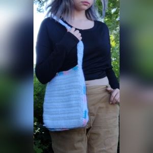 Handmade crochet bag- Transgender pride